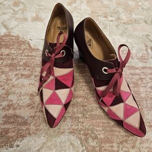JOHN FLUEVOG pink patch work shoes sz 9.5